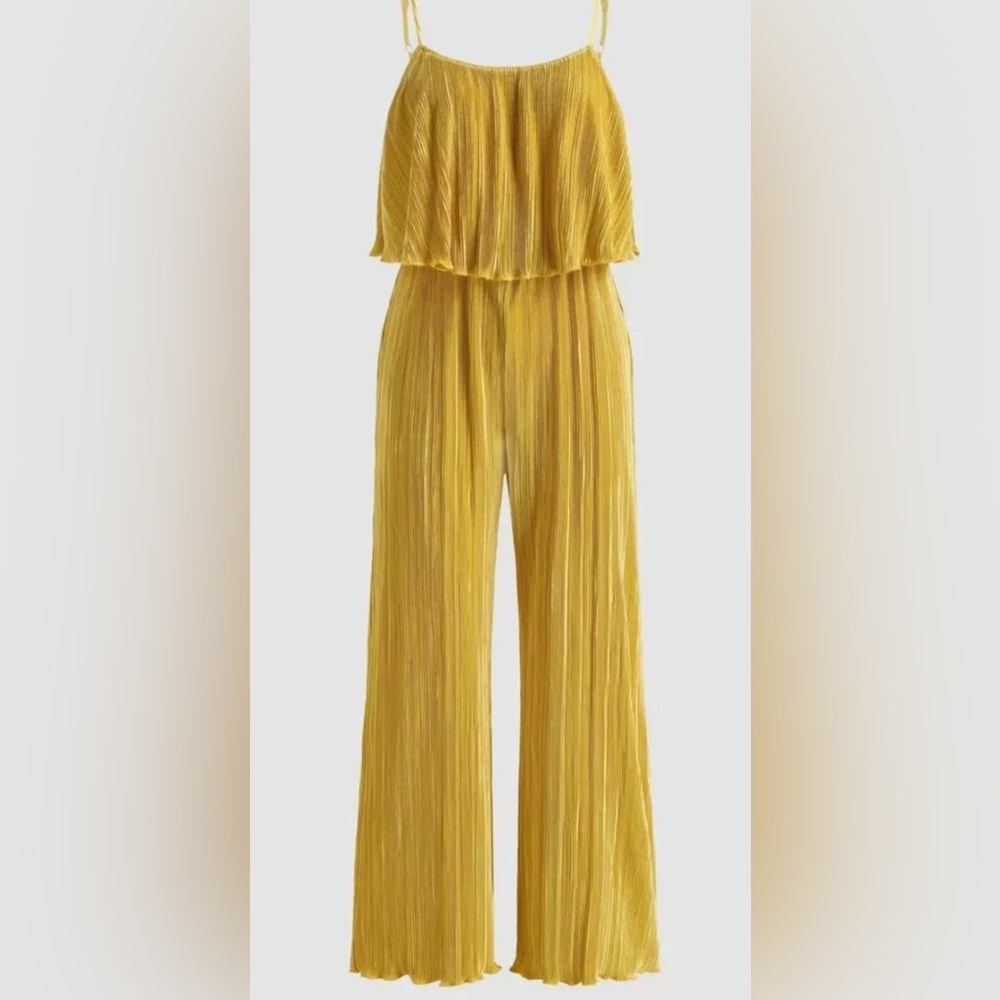 64. NWT CIDER - Retro 1970'S Mustard Yellow Jumpsuit, Size Medium